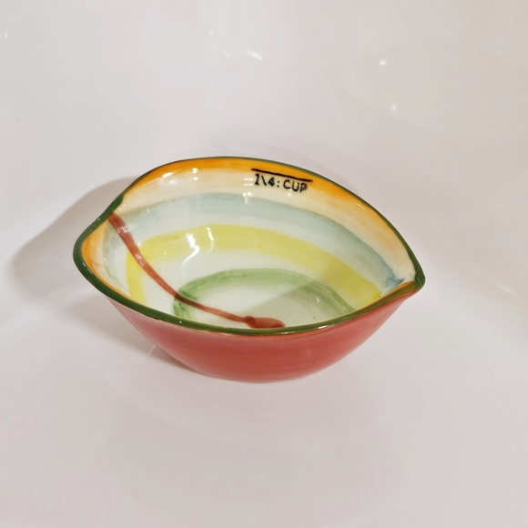 Pier 1 Imports Peacock 4 Piece Measuring Cup Set 1/4 to 1 Cup - Picture 8 of 16